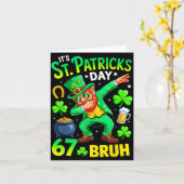 Bruh St. Patrick's Day meme zes zeven dabben Kaart (Gele Bloem)