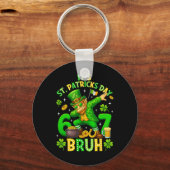 Bruh St. Patrick's Day Meme Zes Zeven Dabbing Lepr Sleutelhanger (Voorkant)