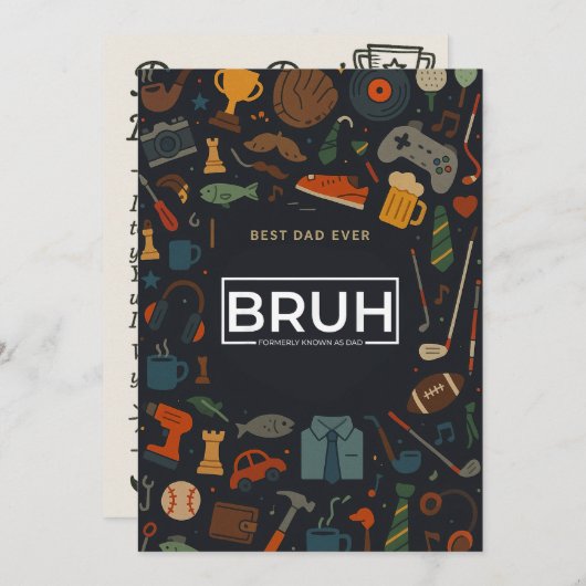 Bruh staat ook bekend als Daddy Fathers Day Gift K Kaart (Voorkant / Achterkant)