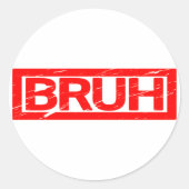 Bruh Stamp Ronde Sticker (Voorkant)