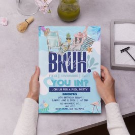 BRUH-tastisch Zwembadfeest voor de Coolste Kerel Kaart