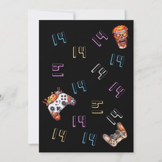 BRUH Teen Halloween Video Game Sleepover Verjaarda Kaart (Achterkant)