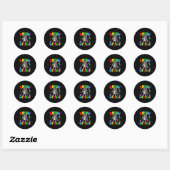 Bruh terug grappige wasbeer terug naar school lera ronde sticker (Vel)