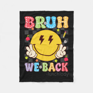 Bruh terug lunchdame retro glimlach gezicht Dalmat Fleece Deken