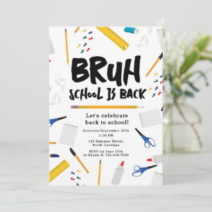 Bruh Terug naar school kinderen feestje Kaart
