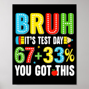 Bruh test testdag je hebt dit 67 meme leraar kind poster