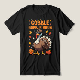 Bruh Thanksgiving Turkey Gobble Kids Teens  Tri-Blend Shirt