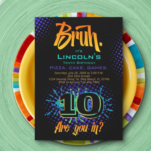 Bruh Tiener Jongen Verjaardag Kaart