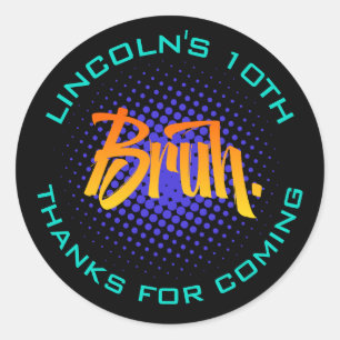 Bruh Tiener Jongen Verjaardag Sticker