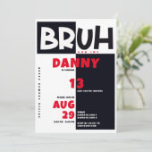 Bruh Tiener Tieners Bold Black Boy Verjaardag Kaart (Staand voorkant)