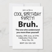 Bruh Typografie Tiener Jongen Verjaardag Bruh Kaart (Voorkant)