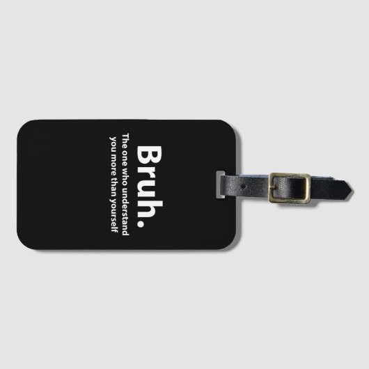 Bruh Typography Bruh Bagagelabel (Voorkant (horizontaal))