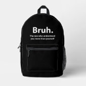 Bruh Typography Bruh Bedrukte Rugzak (Voorkant)