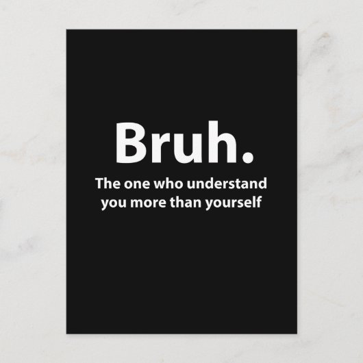 Bruh Typography Bruh Briefkaart (Voorkant)