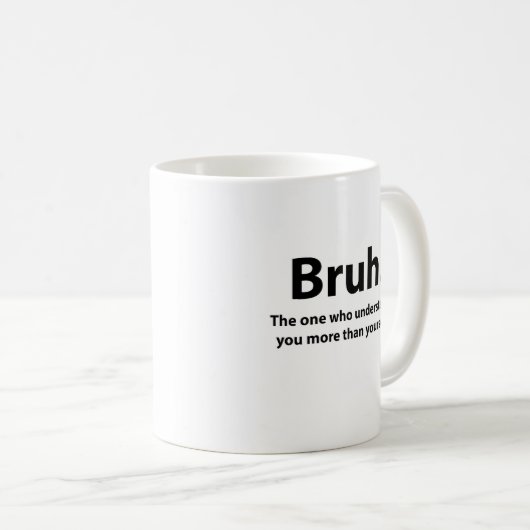 Bruh Typography Bruh Koffiemok (Voorkant rechts)