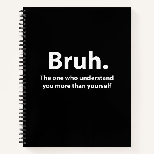 Bruh Typography Bruh Notitieboek (Voorkant)