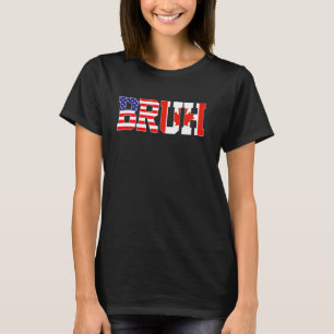 Bruh USA Canada Country Flag Amerikaans Canadees m T-shirt