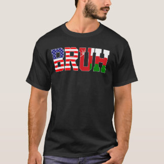 Bruh USA Oman Country Flag Amerikaanse Omaanse mei T-shirt