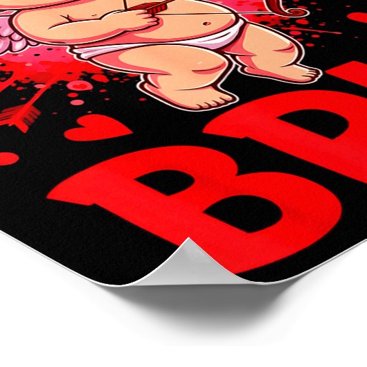 Bruh Valentines Day Boys Kids Funny Heart Valentin Poster (Hoek)