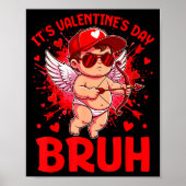 Bruh Valentines Day Boys Kids Funny Heart Valentin Poster (Voorkant)