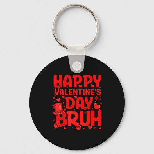 Bruh Valentines Day Teens Boys Kids Heart Valentin Sleutelhanger (Voorkant)
