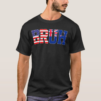 Bruh Verenigde Staten Nieuw-Zeeland Land Vlag Amer T-shirt