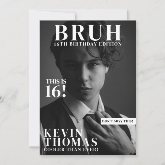 BRUH Verjaardag Party Magazine Hoesje Boy Teenager Kaart (Voorkant)