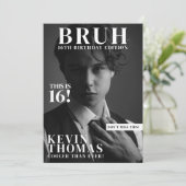 BRUH Verjaardag Party Magazine Hoesje Boy Teenager Kaart (Staand voorkant)