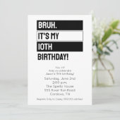 Bruh Verjaardag Uitnodiging (Staand voorkant)