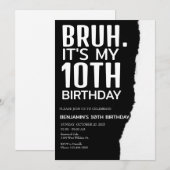 Bruh Verjaardag Uitnodiging, Bruh zijn mijn verjaa Kaart (Voorkant / Achterkant)