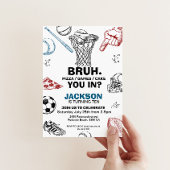 Bruh. Verjaardag uitnodiging, Sport Uitnodiging