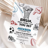 Bruh. Verjaardag uitnodiging, Sport Uitnodiging