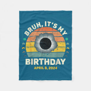 Bruh Verjaardag Vintage Zonne-eclips Ontwerp Fleece Deken