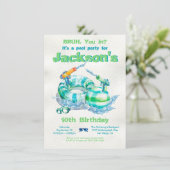 Bruh Verjaardag Zwembad Party Kaart (Staand voorkant)