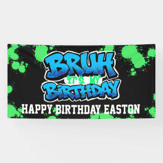 Bruh Verjaardagsbanner | Gepersonaliseerd voor tie Spandoek