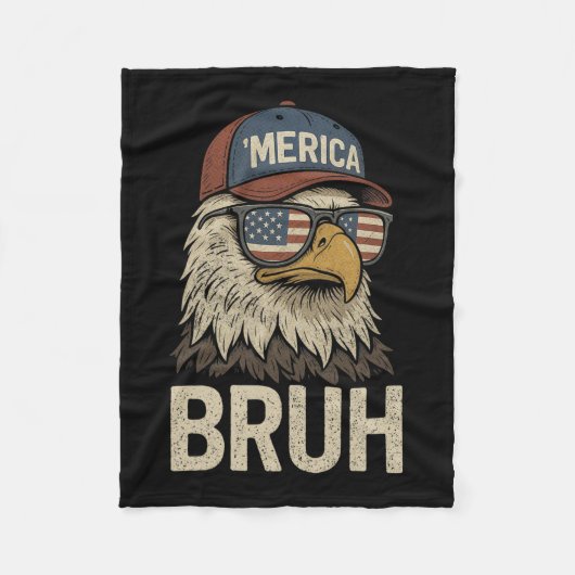 Bruh Vierde 4de Juli Adelaar Amerikaanse Patriotti Fleece Deken (Voorkant)
