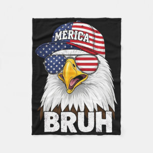 Bruh Vierde 4de Juli Adelaar Amerikaanse Patriotti Fleece Deken