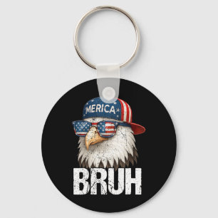 Bruh Vierde 4de Juli Adelaar Amerikaanse Patriotti Sleutelhanger