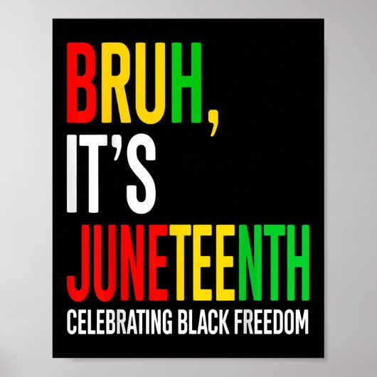 Bruh viert op zijn 10e Black Freedom Mannen Poster (Voorkant)