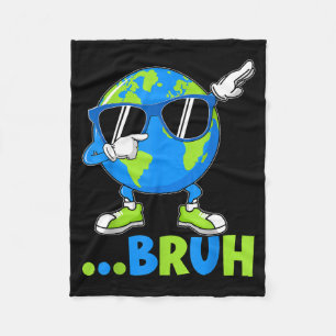 Bruh vintage dabbing planeet aarde dag mannen jong fleece deken