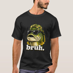 Bruh Vissen Camo Baars Vis Grappige Camouflage T-shirt