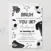 Bruh Voetbal Verjaardag Uitnodiging voor Kinderen (Voorkant)