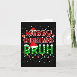 Bruh Vrolijk Kerst Rood Plaid Xmas Pajama Kaart