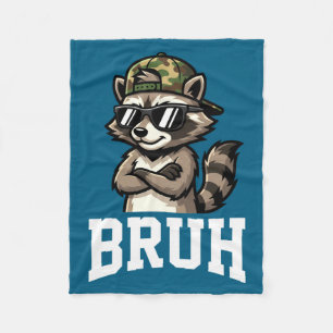 Bruh Wasbeer Camo Hoed Grappig Jeugd Tiener Kids S Fleece Deken