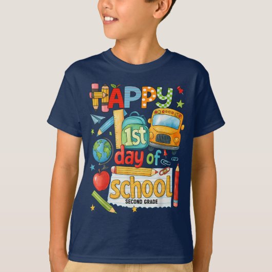 Bruh We Back 2nd Grade Back to School Second Grade T-shirt (Voorkant)