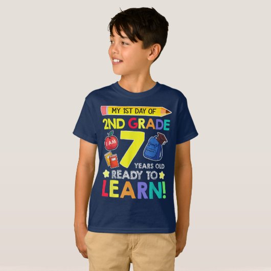 Bruh We Back 2nd Grade Back to School Second Grade T-shirt (Voorkant volledig)