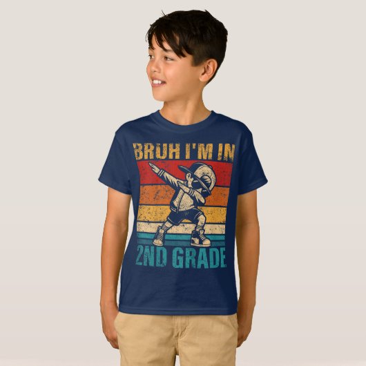 Bruh We Back 2nd Grade Back to School Second Grade T-shirt (Voorkant volledig)