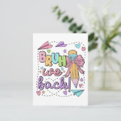 Bruh We Back Funny Terug naar de kleuterschool Uitnodiging Briefkaart (Staand voorkant)