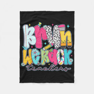 Bruh We Back Leraar Shirt Terug naar school jongen Fleece Deken