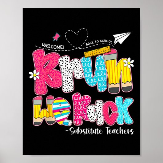 Bruh We Back Substitute Teachers Welcome Back To S Poster (Voorkant)